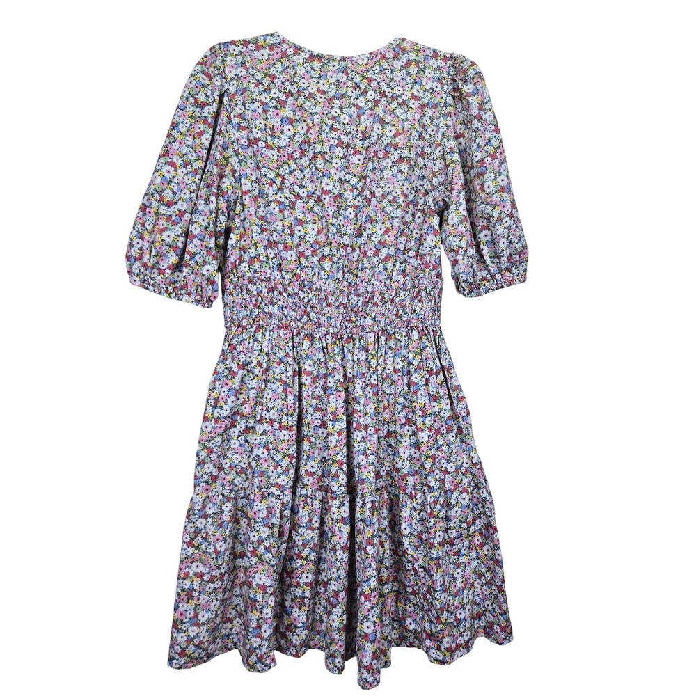 GAP Floral Puff Sleeve‎ Dress Smocked Mini Dress Medium Tall Multicolor Babydoll - Picture 9 of 9